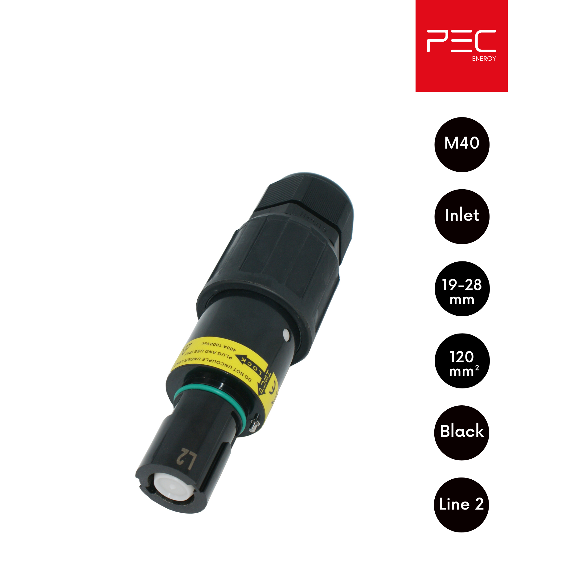 Single Core Inlet Plug Line 2 400A PEC Group